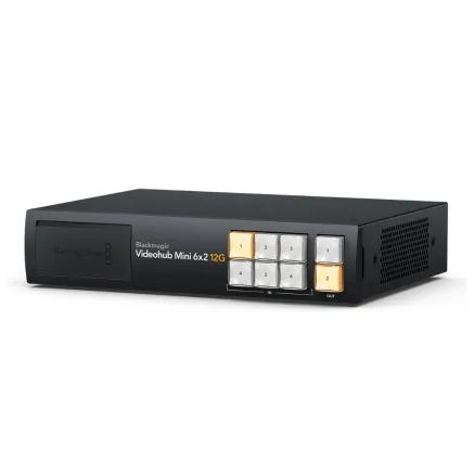 Blackmagic Design Blackmagic Videohub Mini 6x2 12G Video Router, 6 Inputs, 2 Outputs VHUBSMTI12G0602