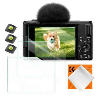Camera Protectors - K&F Concept K&F Camera Screen Protector*3pcs+Hot-shoe level*3pcs+Vacuum Cleaning Cloth*1, For SonyZV-1 ZV-1 II SKU.2195 - quick order from manufacturer
