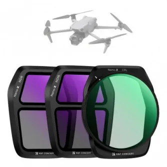 K&F Concept K&F DIJ AIR 3S3pcs filter Kit(CPL+ND8+ND16)HD, single-sided anti-reflection green film, waterproof SKU.2341