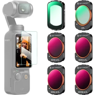 Filter Sets - K&F Concept K&F DJI Osmo Pocket 3 - 6pcs Filter Kit (UV+CPL+ND16/PL+ND32/PL+ND64/PL+ND256/PL) SKU.2149 - quick order from manufacturer