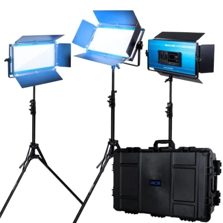 Dracast X Series LED1000 Daylight LED 3 Light Kit with Injection Molded Travel Case (DRX31000DNH)