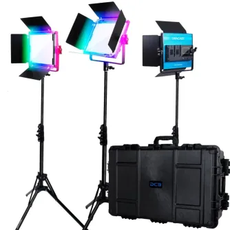 Light Panels - Dracast X Series LED500 RGB And Bi-Color LED 3 Light Kit With Injection Molded Travel Case (DRX3500RGBH) - quick order from manufacturer