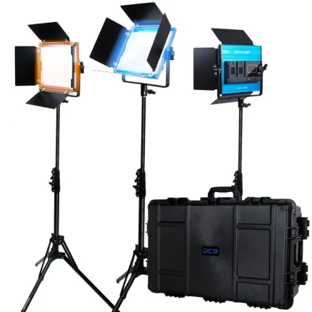 Dracast X Series LED500 Bi-Color LED 3 Light Kit with Injection Molded Travel Case (DRX3500BNH)
