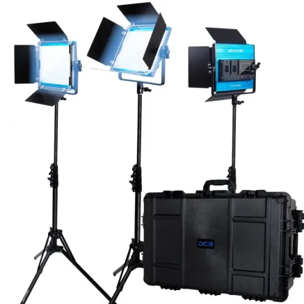 Dracast X Series LED500 Daylight LED 3 Light Kit with Injection Molded Travel Case (DRX3500DNH)