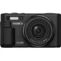YASHICA City 200 kompaktoji kamera su dideliu objektyvu, tekstūru turėklu ir išsikeliantį LCD ekraną, su fokusavimo ilgio specifikacijomis (F 2.0-3.1, f:4.9-49mm) ir integruota blykste.