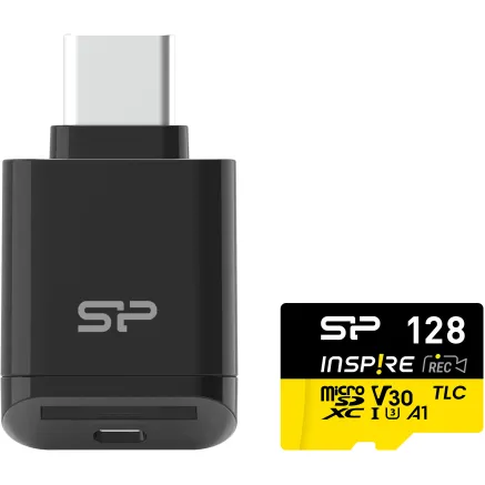 Silicon Power memory card microSDXC 128GB Inspire + card reader SP128GBSTXLV3VC2
