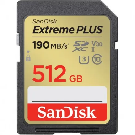 SanDisk Extreme PLUS SDXC 512GB Class 10 V30, SDSDXWV-512G-GNCIN
