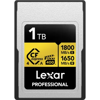 Memory Cards - LEXAR CFEXPRESS 4.0 PRO GOLD, VPG400, R1800/W1650 (TYPE A) 1TB LCAGOLD001T-RNENG - quick order from manufacturer