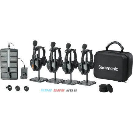 SARAMONIC WITALK9 WT4S 4-PERSON FULL-DUPLEX 1.9GHZ WIRELESS HEADSET INTERCOM SYSTEM W/ CARRY CASE WITALK9 WT4S