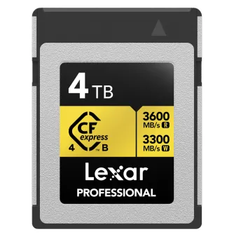 Memory Cards - LEXAR CFEXPRESS 4.0 PRO GOLD R3600/W3300 4TB LCXEXPR004T-RNENG - quick order from manufacturer