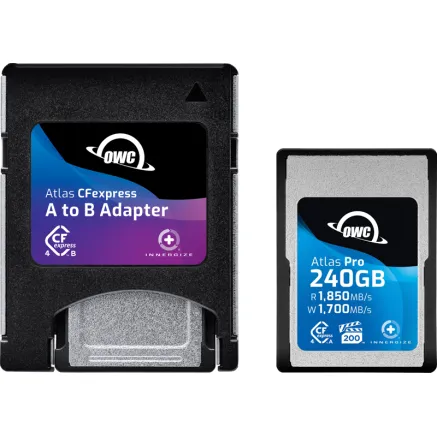 OWC CFEXPRESS 4.0 ATLAS PRO R1850/W1700/VPG200 (TYPE A), CFX A TO B ADAPTER INCL. 240GB OWCCFXA4P00240