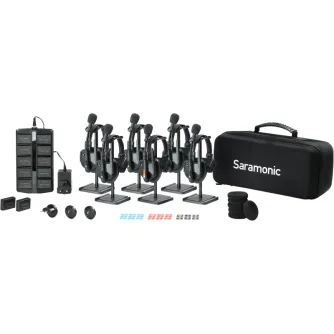 SARAMONIC WITALK9 WT6S 6-PERSON FULL-DUPLEX 1.9GHZ WIRELESS HEADSET INTERCOM SYSTEM W/ CARRY CASE WITALK9 WT6S