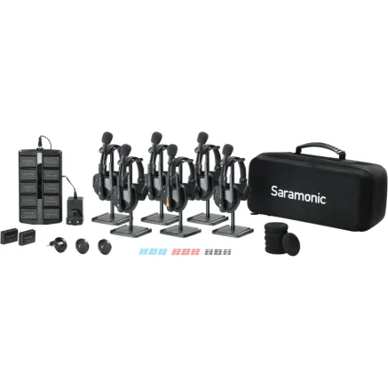 SARAMONIC WITALK9 WT6S 6-PERSON FULL-DUPLEX 1.9GHZ WIRELESS HEADSET INTERCOM SYSTEM W/ CARRY CASE WITALK9 WT6S