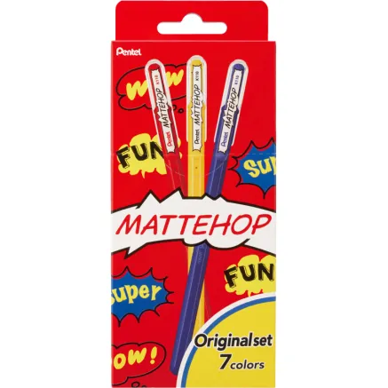 PENTEL K110-V7STA MATTEHOP GEL ROLLER 1MM ORIGINAL SET OF 7 2111190