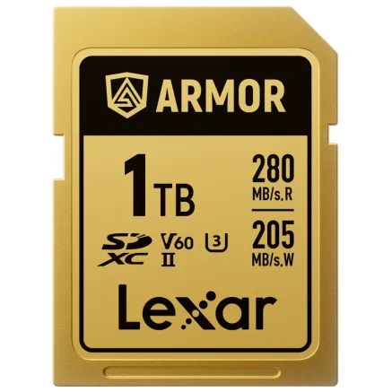 LEXAR SDXC ARMOR GOLD UHS-II U3, STAINLESS STEEL, IP68 R280/W210 (V60) 1TB LSDAMGL001T-RNNNG