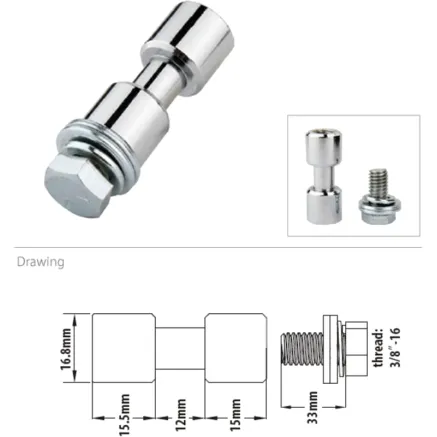 KUPO KS-013F 17MM SPIGOT, CHROME-PLATED 3/8 FEMALE THREADED KS-013F