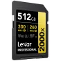 Memory Cards - LEXAR SDXC PRO 2000X UHS-II U3 R300/W260 (V90) 512GB LSD2000512G-RNNNG - quick order from manufacturer