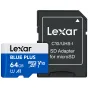 Memory Cards - LEXAR MICROSDHC BLUE PLUS UHS-I WITH SD ADAPTER, UP TO 100MB/S READ C10/A1/U3 (V30) 64GB LMSBLPL064G-BNANG - quick order from manufacturer
