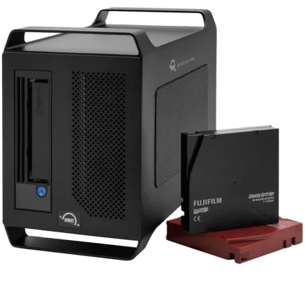 OWC MERCURY PRO LTO-8 SOL. W/TAPE & CLEANER - + 4TB STAGING SSD W/ CANISTER SW FROM HEDGE OWCTBLTMP80S04H