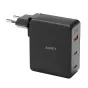 AC Adapters, Power Cords - Wall charger Aukey PA-B7O, 1xUSB-A, 2xUSB-C, 140W GaN (black - buy today in Master Foto store and with delivery