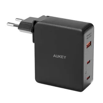 AC Adapters, Power Cords - Wall charger Aukey PA-B7O, 1xUSB-A, 2xUSB-C, 140W GaN (black - buy today in Master Foto store and with delivery
