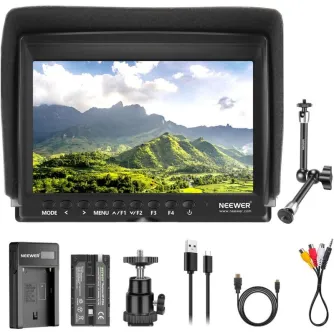 External LCD Displays - NEEWER F100N-MA, camera monitor + USB battery charger + 2600mAh NP-F550 battery + Magic Arm - buy today in Master Foto store and with delivery