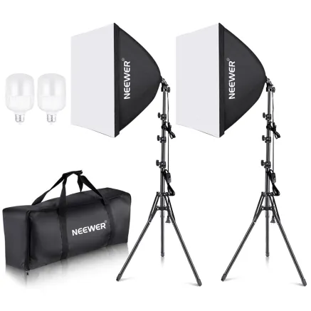 NEEWER NK200, 2x 35 watt LED softbox set with tripods