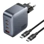 Wall charger - Vention power charger 3x USB-C, 1x USB-A, (100W/100W/30W/30W) (grey) with USB-C to USB-C cable (1m) (black) - buy today in Master Foto store and with delivery