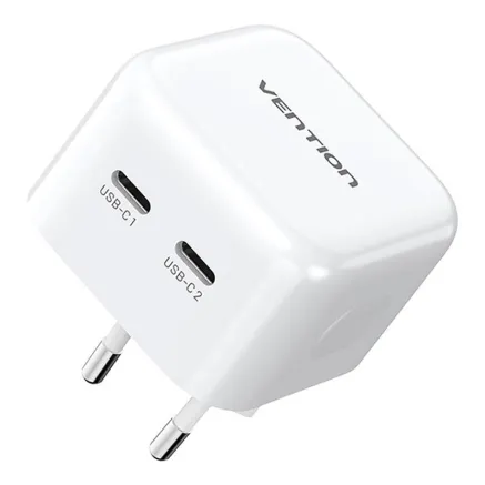 Vention FBPW0-EU USB(C+C) GaN (35W/35W) mains charger (white) (068999)