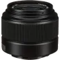Fujifilm XC 35mm f/2 objektyvas juodos spalvos su 53 mm ekvivalentiniu fokuso nuotoliu ir diafragma nuo f/2 iki f/16