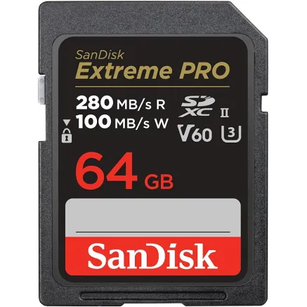 SanDisk Extreme Pro SDXC 64GB (SDSDXEP 064G GN4IN) UHS-II C10 U3 V60