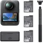 DJI Osmo 360 akcinė kamera Adventure Combo su 8K video, 120MP nuotraukomis ir priedais, įskaitant tris rezervines baterijas, selfie stoką ir baterijos dėžutę.