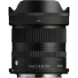 Sigma 15mm f/1.4 DC Contemporary Canon RF APS-C ultraplotis prizmės objektyvas priekis su fokuso žiedu ir apsaugos apdaila