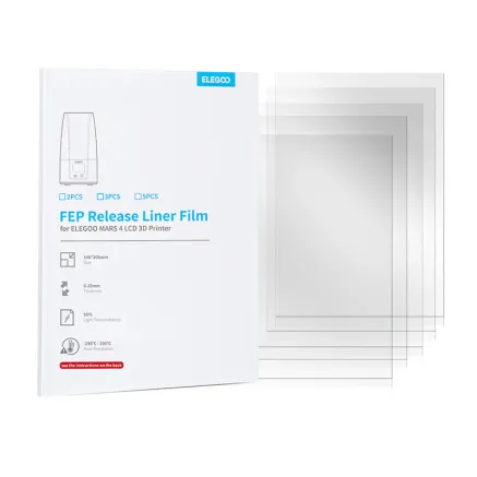 FEP Film for ELEGOO Mars 5 - 5 pieces, 0.15mm thickness, 95 light transmission