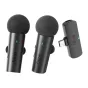 Fifine M8 wireless tie microphone set 2pcs black