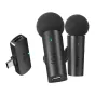 Fifine M8 wireless tie microphone set 2pcs black