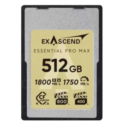 Exascend Essential Pro Max PCIe Gen4x2 CFexpress Type-B 4.0 512GB