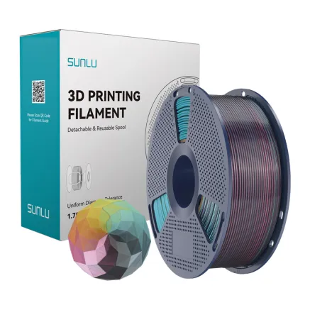 Sunlu PLA+ Silk Forth-Color Filament Red-Yellow-Green-Black