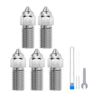 ELEGOO Neptune 4 4 Pro Hardened Steel Nozzle Set 0.4mm x3 0.6mm x1 0.8mm x1