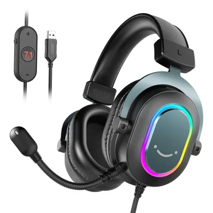 Fifine H6 gaming headphones black - 50mm drivers, 7.1 surround sound, USB connec