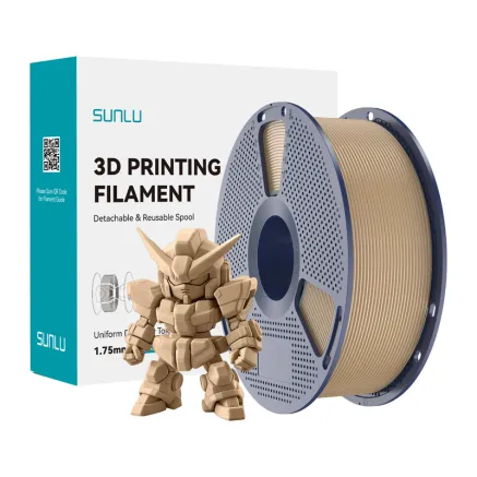 Sunlu PLA+ 2.0 Filament Oak - Durable 3D printing material with high flow and 