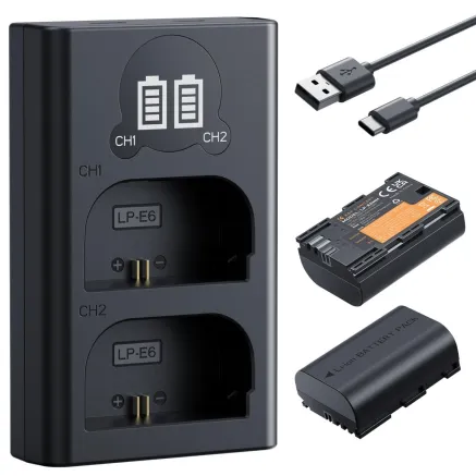 K&F Concept Canon LP-E6NH Battery Kit 2600mAh