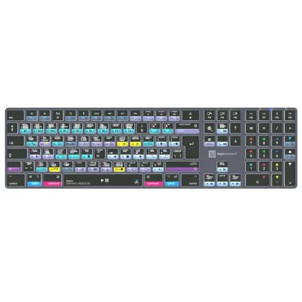 LogicKeyboard DaVinci Resolve TITAN Wireless Backlit Keyboard Mac UK