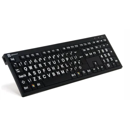 LogicKeyboard XLPrint NERO PC White on Black UK