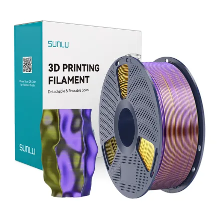 Sunlu PLA+ Silk Tri-Color Filament Black Gold Purple