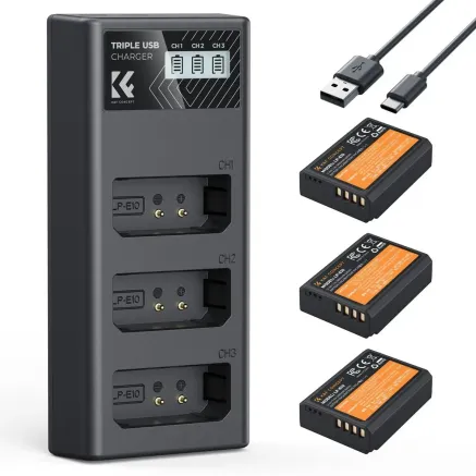K&F Concept K&F Canon LP-E10 3x battery + Charger set