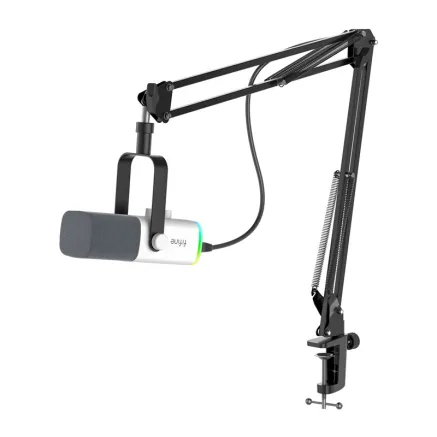 Fifine AM8TW gaming microphone with boom arm white