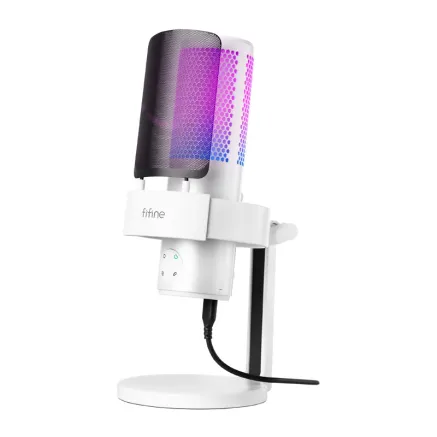 Fifine A9W studio microphone with stand white