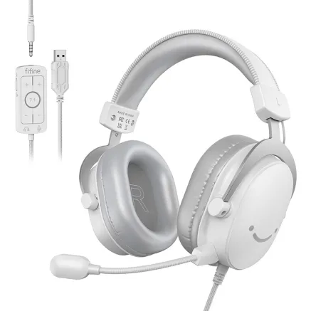 Fifine H9W gaming headphones white