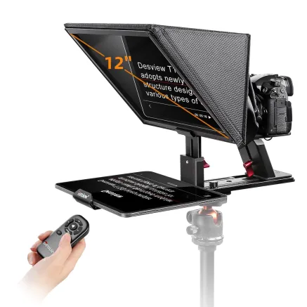 Desview T12S - Professional teleprompter for cameras and tablets up to 12.9 